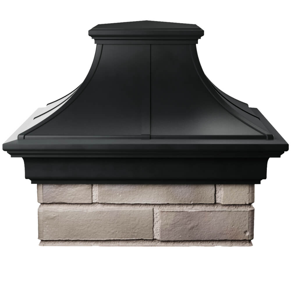 Колпак Zking Монблан Премиум Черный на столб 1.5х1.5 кирпича (385х385мм) Астрахань фото