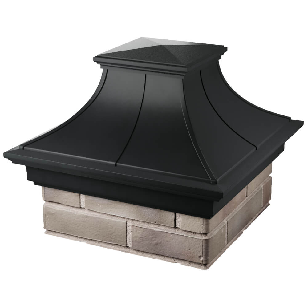 Колпак Zking Монблан Премиум Черный на столб 1.5х1.5 кирпича (385х385мм) в Астрахани фото