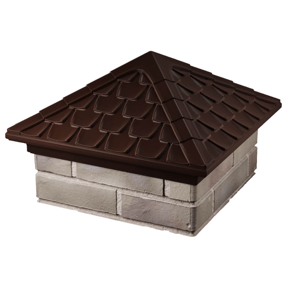 Колпак Zking Эльбрус Коричневый на столб 1.5х1.5 кирпича (385х385мм) в Астрахани фото