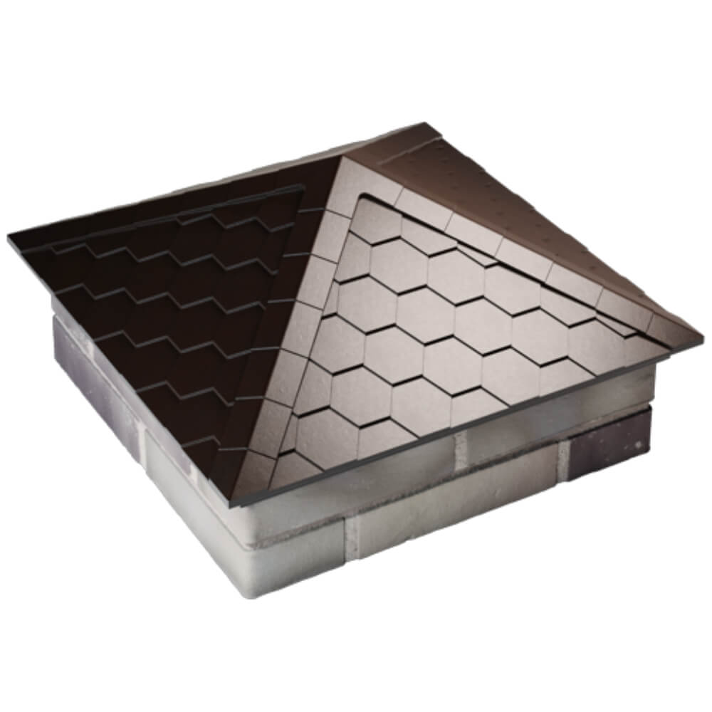 Колпак Zking Эверест Коричневый на столб 2х2 кирпича (535х535мм) Астрахань фото