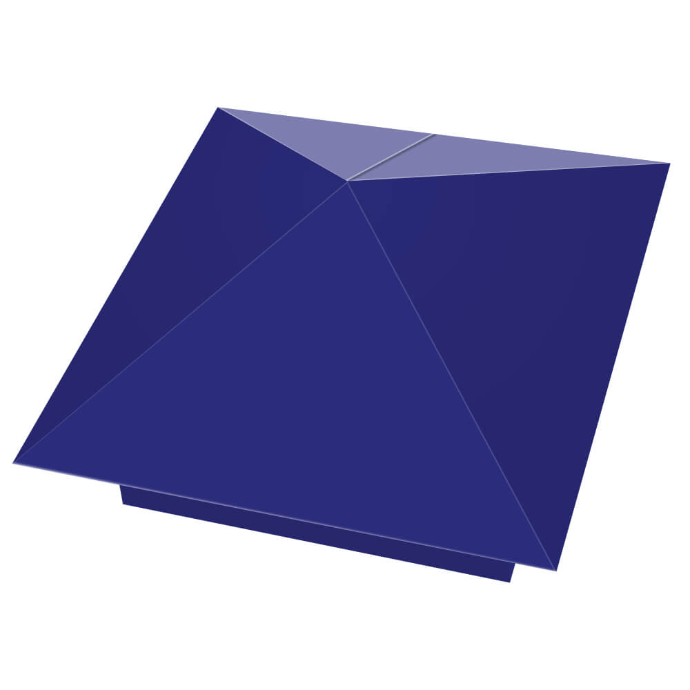 Колпак металлический 400х400мм RAL5002 Синий Ультрамарин заборный Астрахань фото