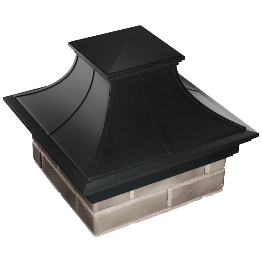 Колпак Zking Монблан Премиум Черный на столб 1.5х1.5 кирпича (385х385мм) в Астрахани фото