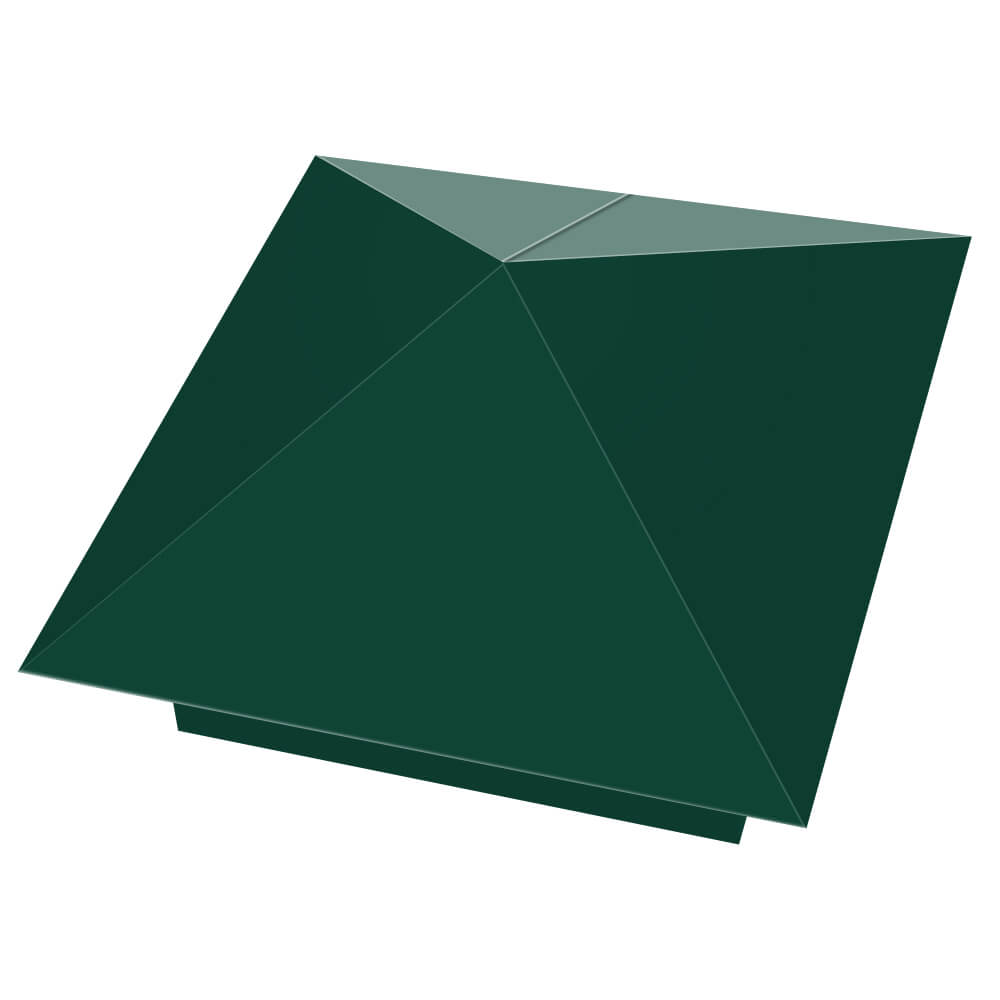 Колпак металлический 390х390мм RAL6005 Зеленый Мох заборный Астрахань фото