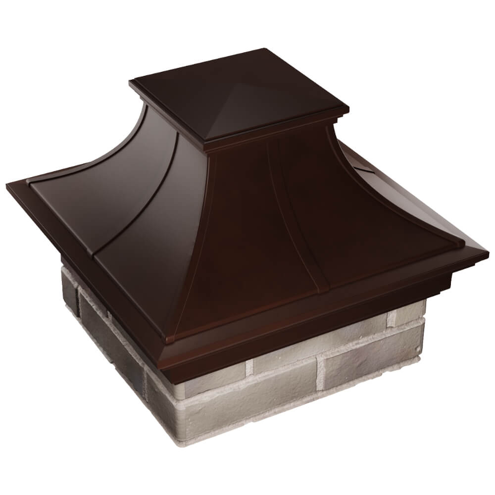 Колпак Zking Монблан Премиум Коричневый на столб 1.5х1.5 кирпича (385х385мм) в Астрахани фото