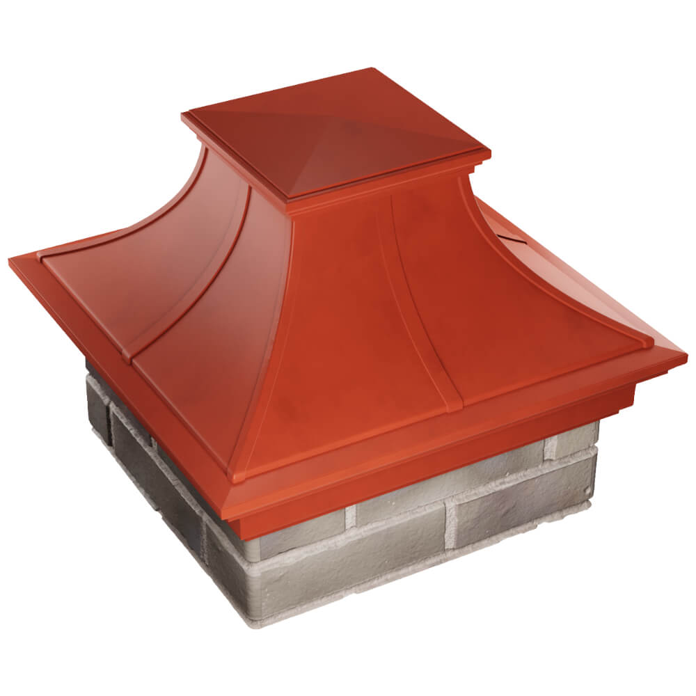 Колпак Zking Монблан Премиум Красный на столб 1.5х1.5 кирпича (385х385мм) в Астрахани фото
