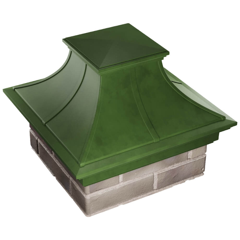 Колпак Zking Монблан Премиум Зеленый на столб 1.5х1.5 кирпича (385х385мм) в Астрахани фото