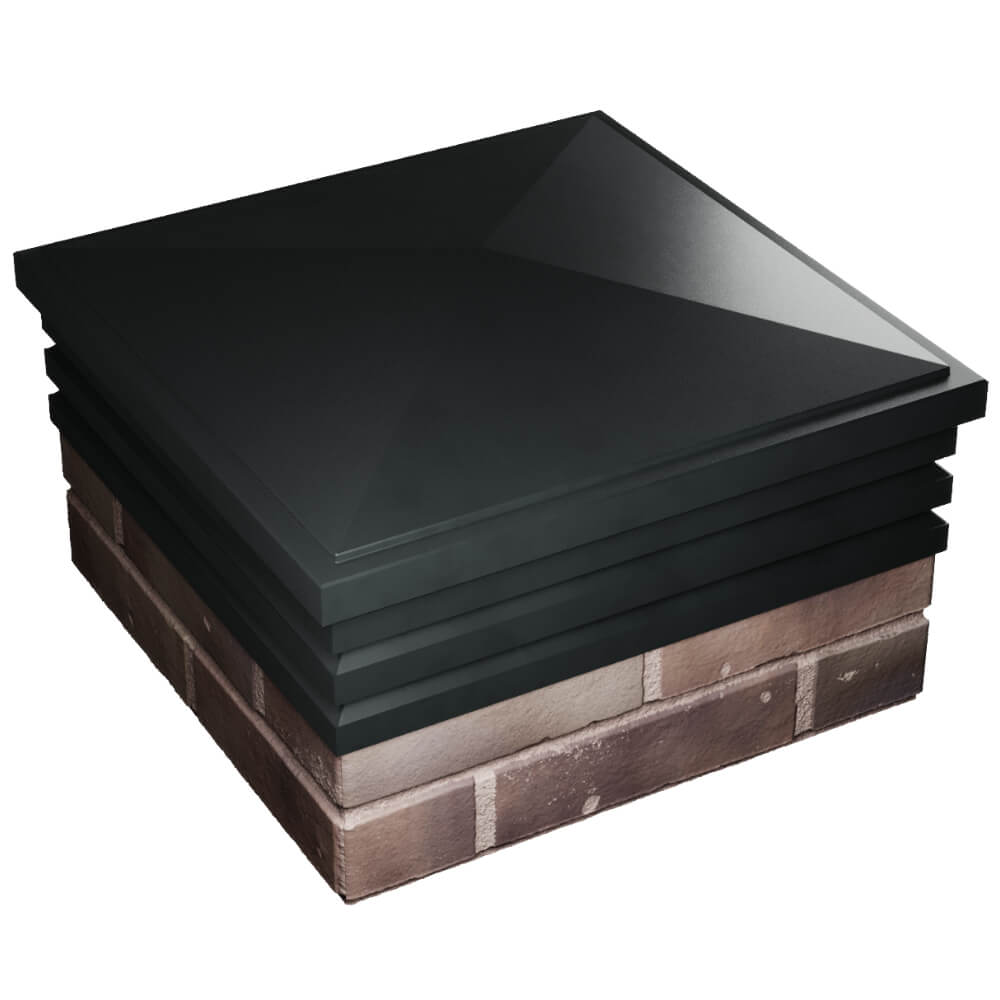 Колпак Zking Бона ХайТек Черный на столб 2х2 кирпича (513х513мм) в Астрахани фото