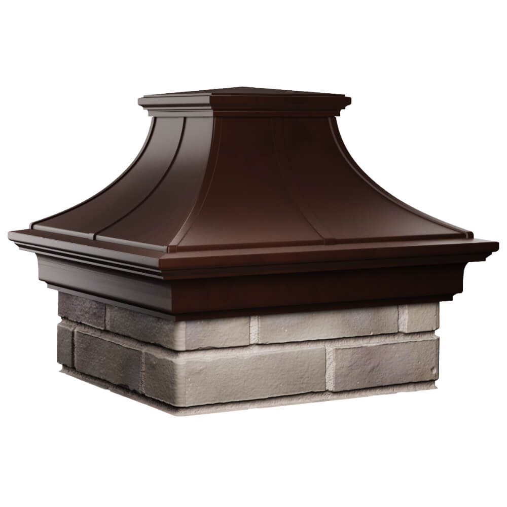 Колпак Zking Монблан Премиум Коричневый на столб 1.5х1.5 кирпича (385х385мм) в Астрахани фото