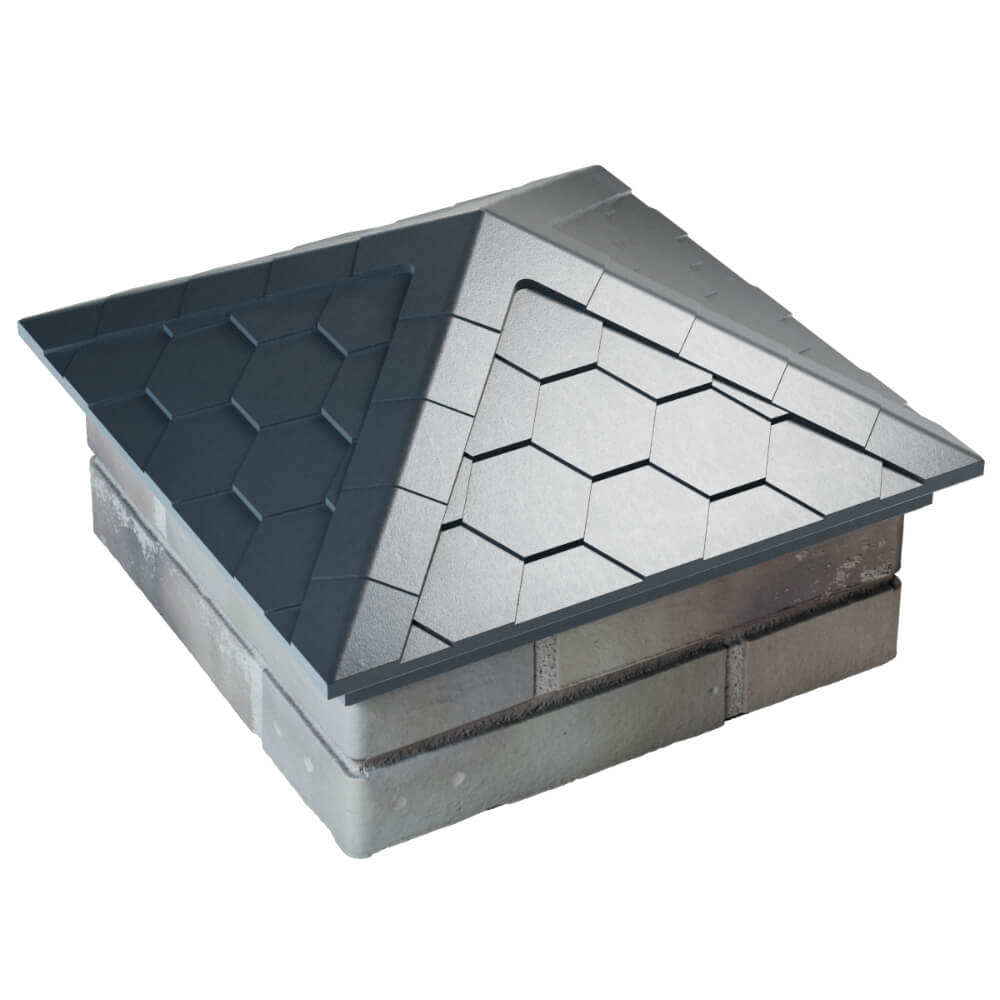 Колпак Zking Эверест Серый на столб 1.5х1.5 кирпича (390х390мм) в Астрахани фото