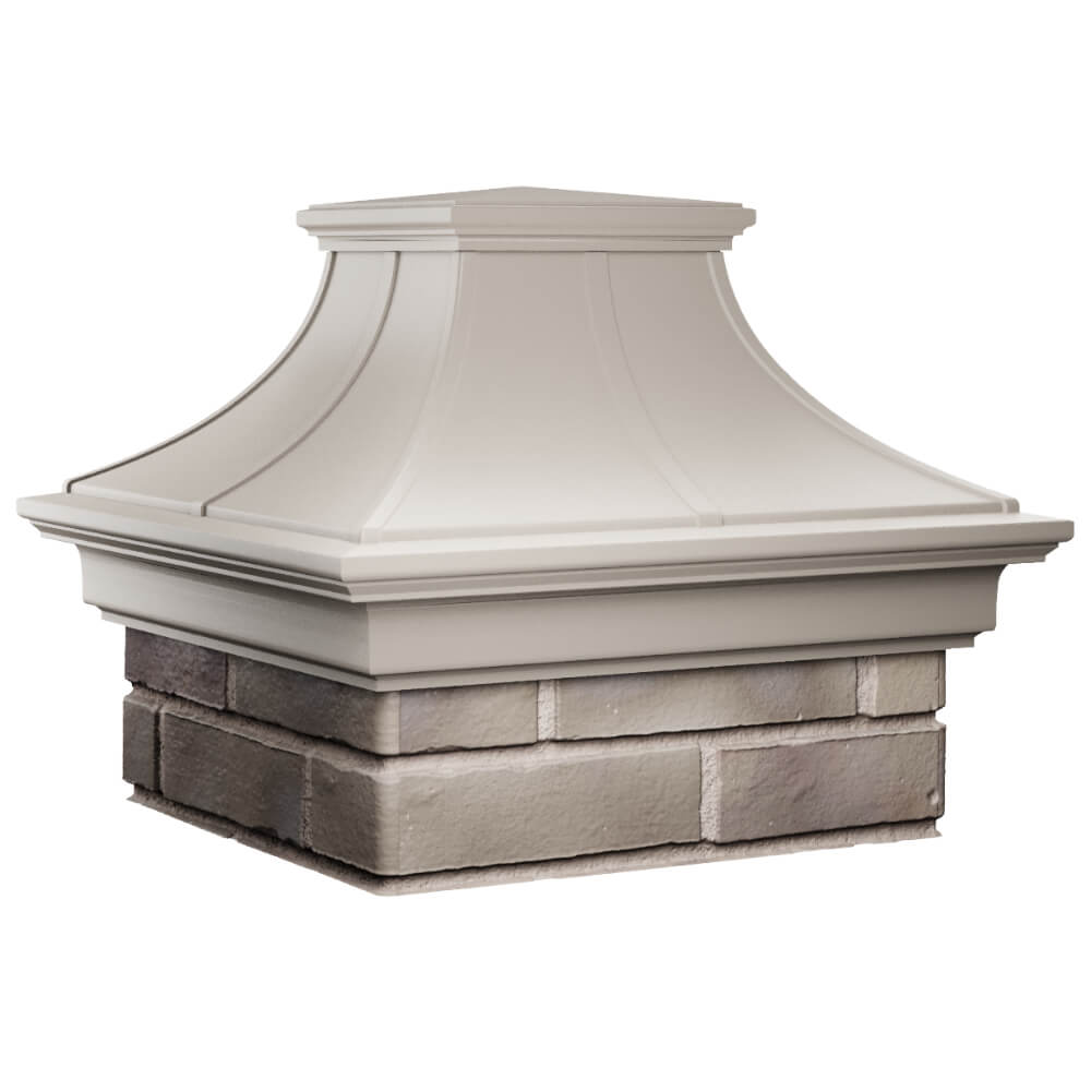 Колпак Zking Монблан Премиум Бежевый на столб 1.5х1.5 кирпича (385х385мм) в Астрахани фото