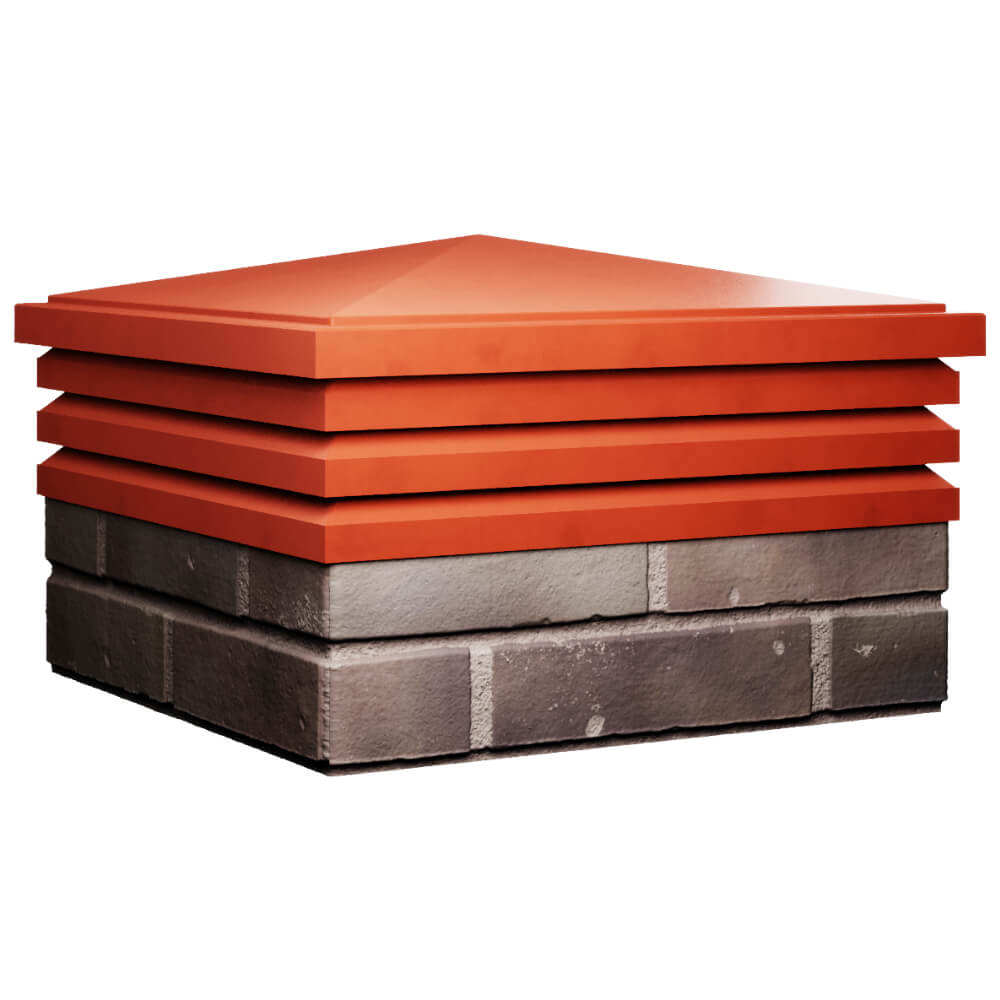 Колпак Zking Бона ХайТек Красный на столб 2х2 кирпича (513х513мм) в Астрахани фото