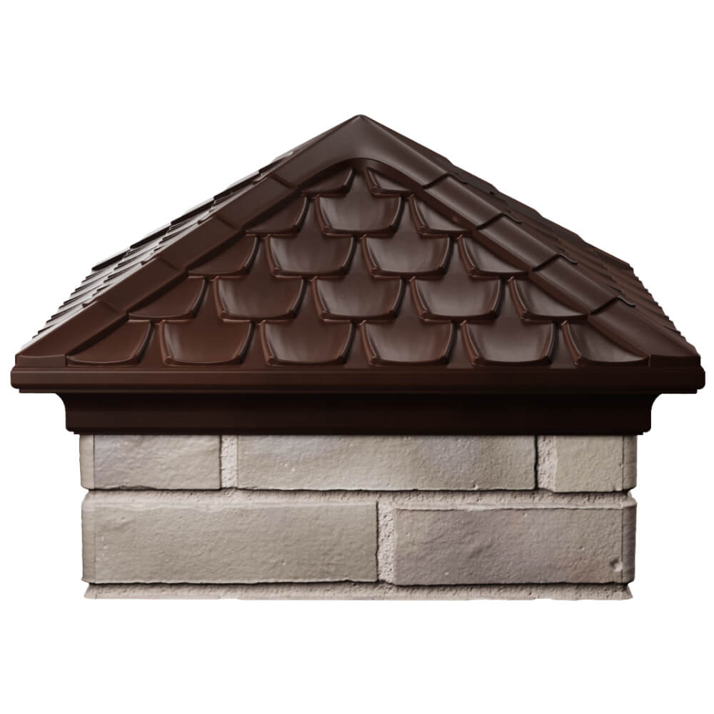 Колпак Zking Эльбрус Коричневый на столб 1.5х1.5 кирпича (385х385мм) Астрахань фото