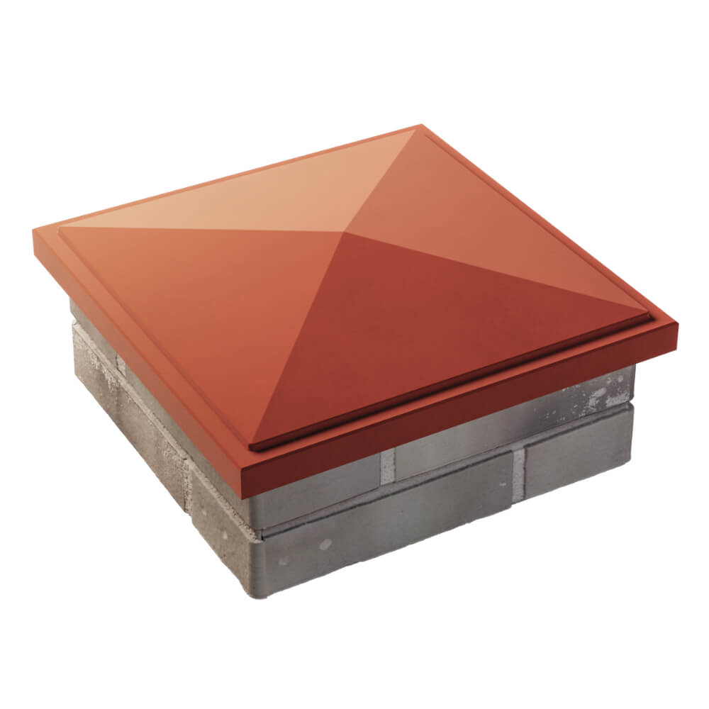 Колпак Zking БонаМоно Красный на столб 1.5х1.5 кирпича (385х385, 400х400мм) в Астрахани фото