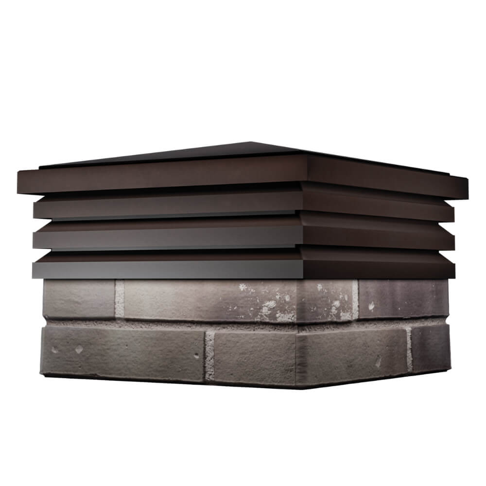 Колпак Zking Бона ХайТек Коричневый на столб 1.5х1.5 кирпича (385х385мм) в Астрахани фото