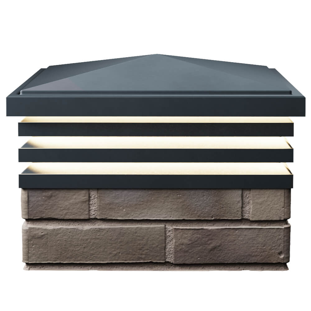 Колпак Zking Бона ХайТек Серый на столб 1.5х1.5 кирпича (385х385мм) с подсветкой в Астрахани фото