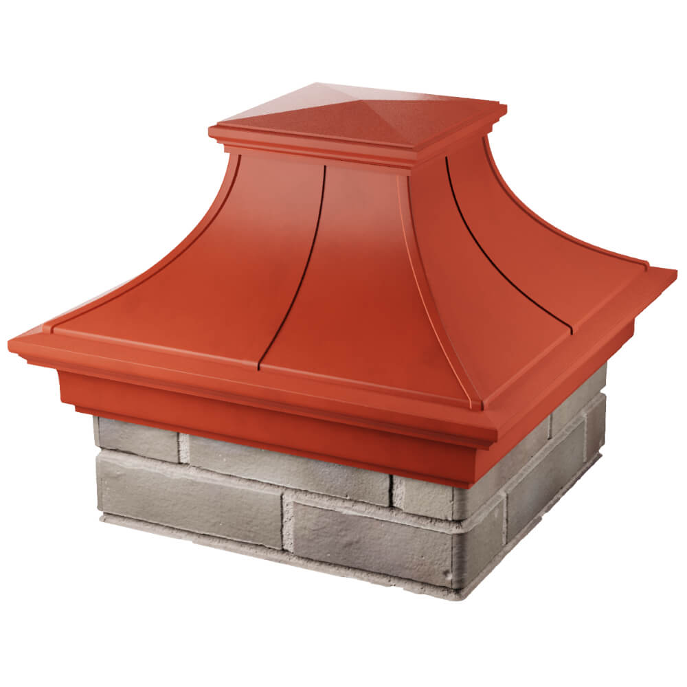 Колпак Zking Монблан Премиум Красный на столб 1.5х1.5 кирпича (385х385мм) в Астрахани фото