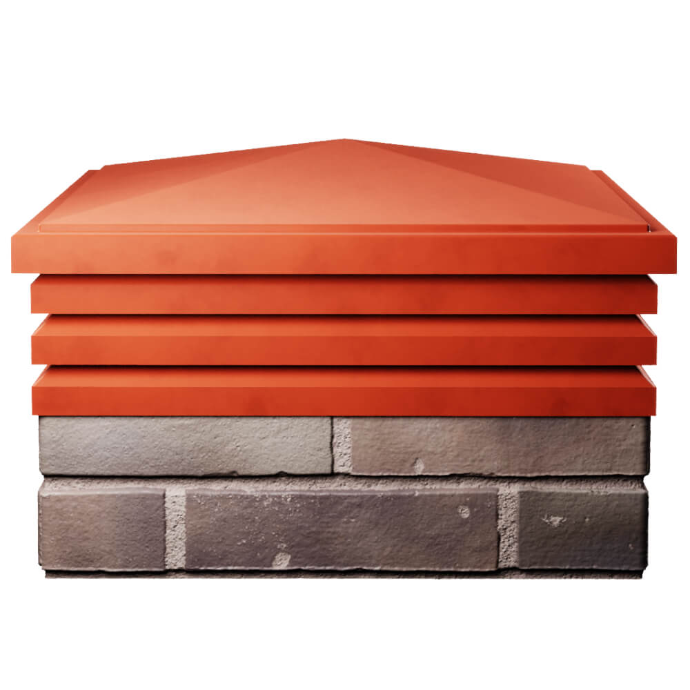 Колпак Zking Бона ХайТек Красный на столб 2х2 кирпича (513х513мм) Астрахань фото