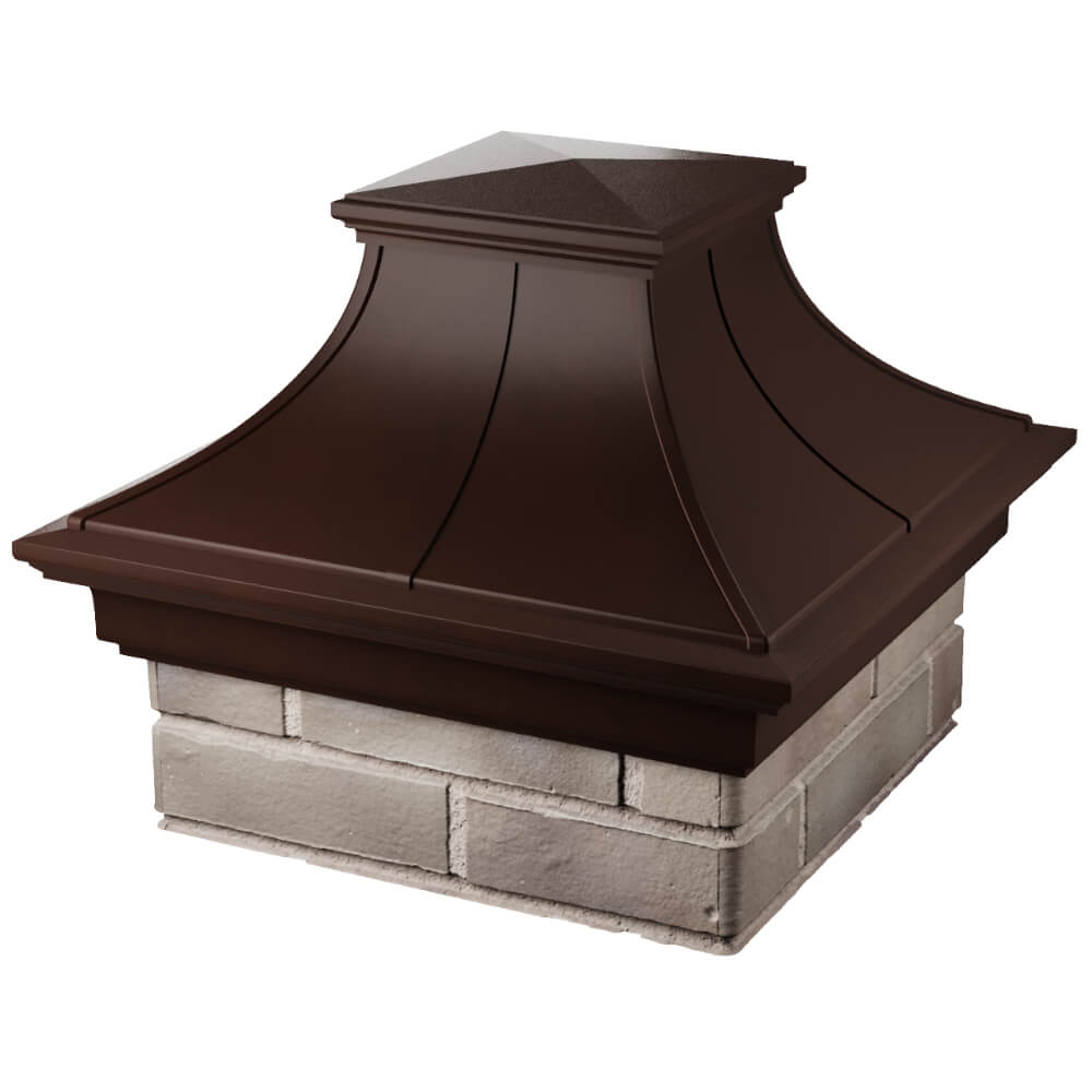 Колпак Zking Монблан Премиум Коричневый на столб 1.5х1.5 кирпича (385х385мм) в Астрахани фото