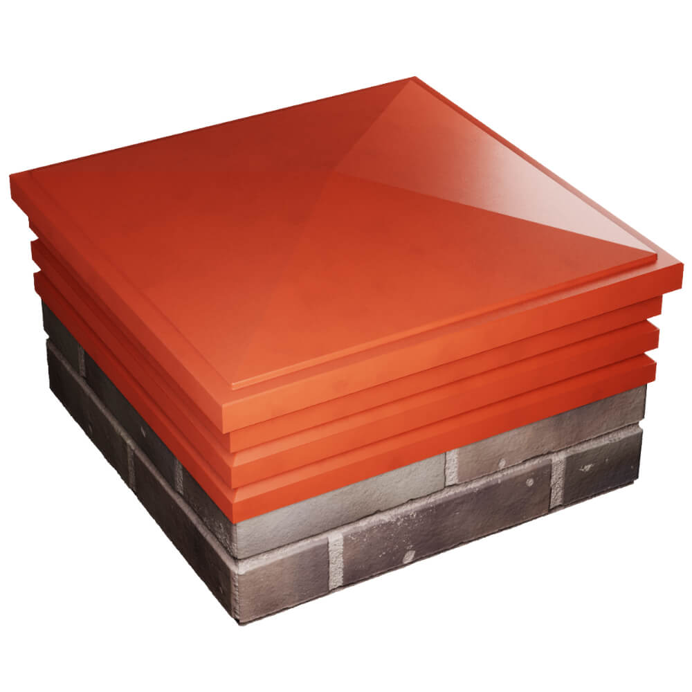 Колпак Zking Бона ХайТек Красный на столб 2х2 кирпича (513х513мм) в Астрахани фото