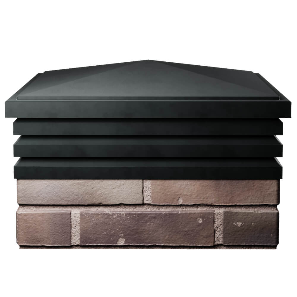 Колпак Zking Бона ХайТек Черный на столб 2х2 кирпича (513х513мм) Астрахань фото