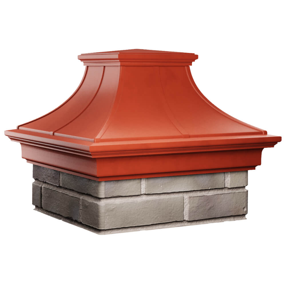 Колпак Zking Монблан Премиум Красный на столб 1.5х1.5 кирпича (385х385мм) в Астрахани фото