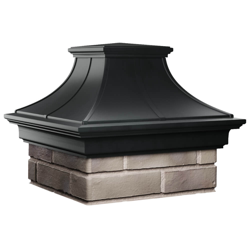 Колпак Zking Монблан Премиум Черный на столб 1.5х1.5 кирпича (385х385мм) в Астрахани фото