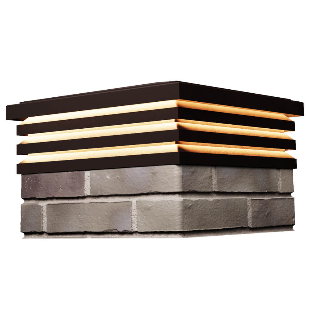 Колпак Zking Бона ХайТек Коричневый на столб 1.5х1.5 кирпича (385х385мм) с подсветкой в Астрахани фото