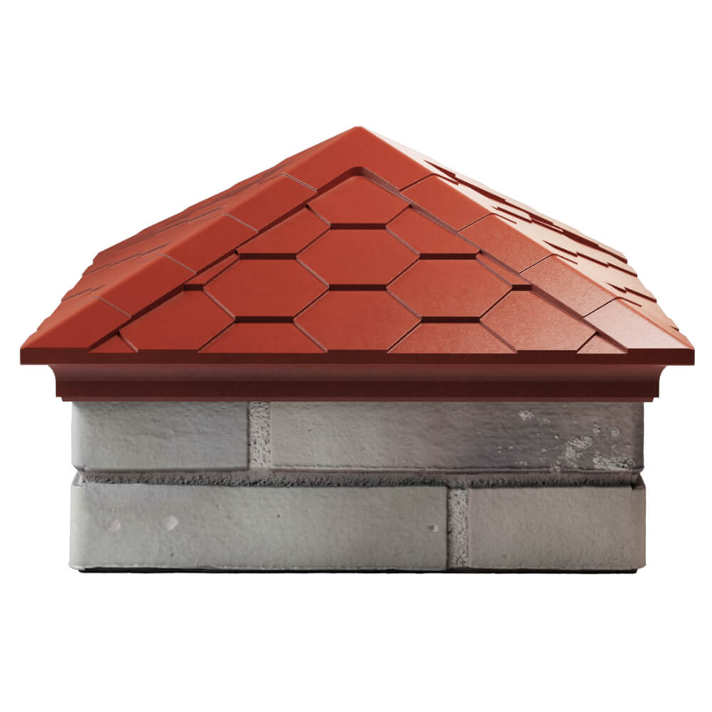 Колпак Zking Эверест Красный на столб 1.5х1.5 кирпича (390х390мм) Астрахань фото