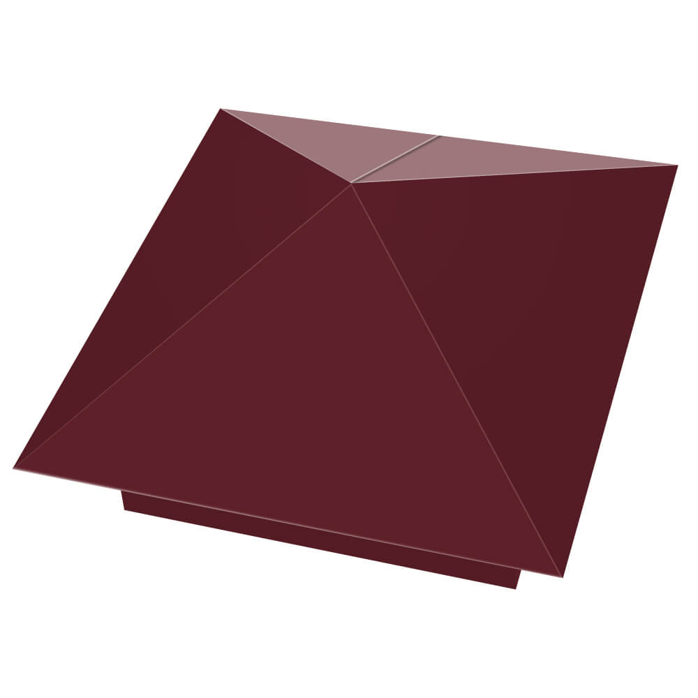 Колпак металлический 390х390мм RAL3005 Красное Вино заборный Астрахань фото