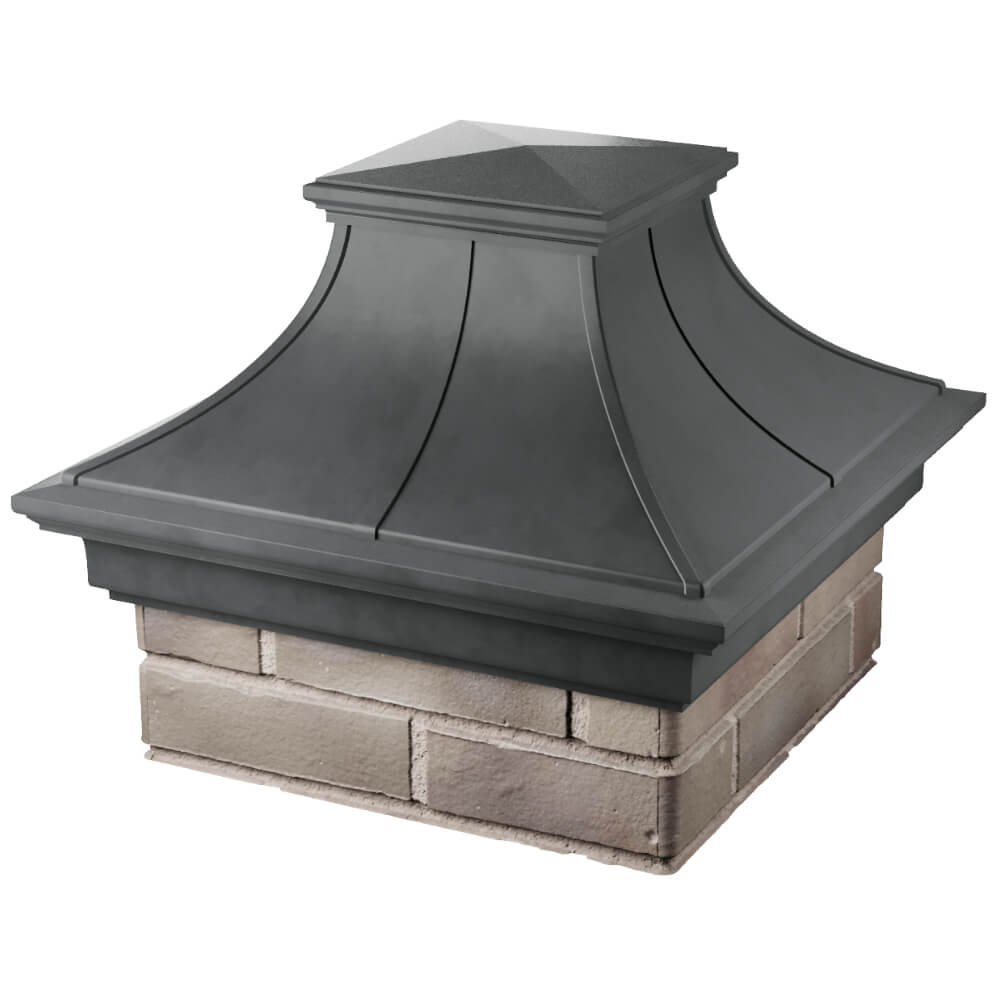 Колпак Zking Монблан Премиум Серый на столб 1.5х1.5 кирпича (385х385мм) в Астрахани фото