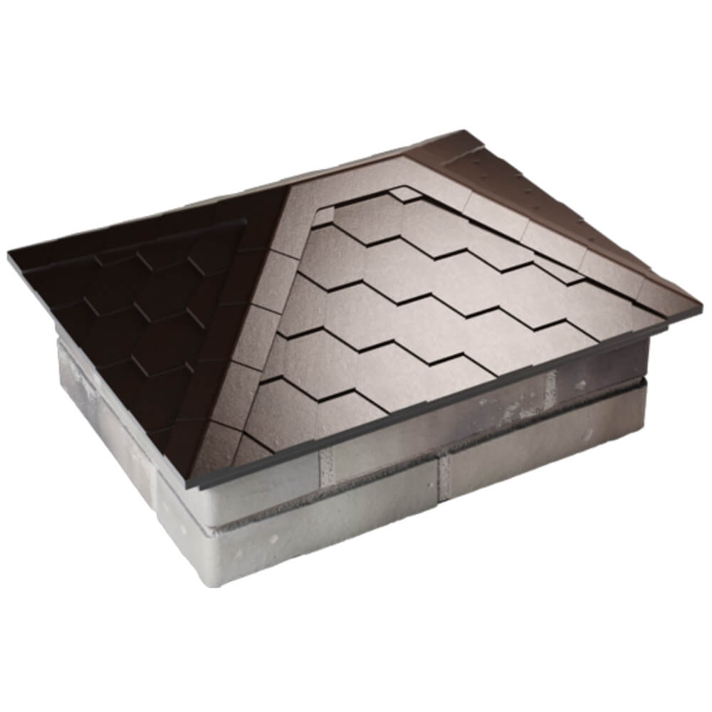 Колпак Zking Эверест Коричневый на столб 2х1.5 кирпича (520х390мм) Астрахань фото