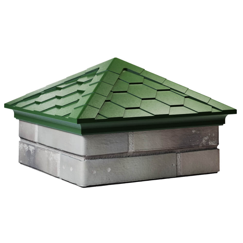 Колпак Zking Эверест Зеленый на столб 1.5х1.5 кирпича (390х390мм) в Астрахани фото