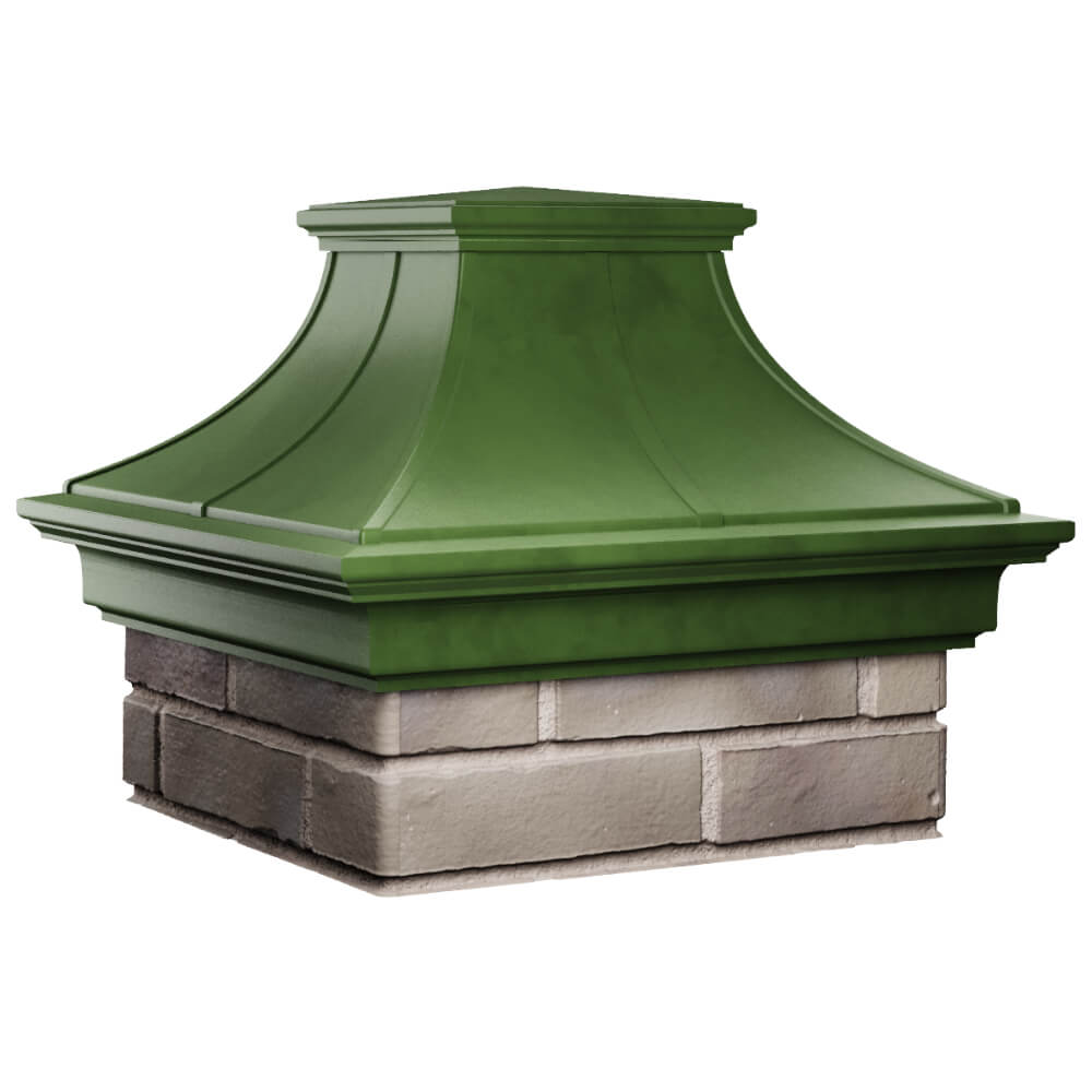Колпак Zking Монблан Премиум Зеленый на столб 1.5х1.5 кирпича (385х385мм) в Астрахани фото