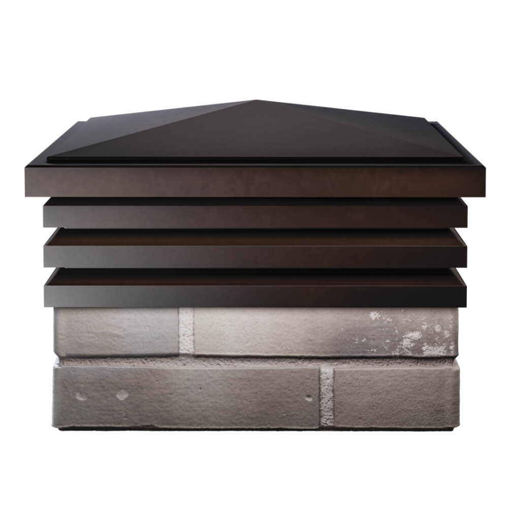 Колпак Zking Бона ХайТек Коричневый на столб 1.5х1.5 кирпича (385х385мм) Астрахань фото