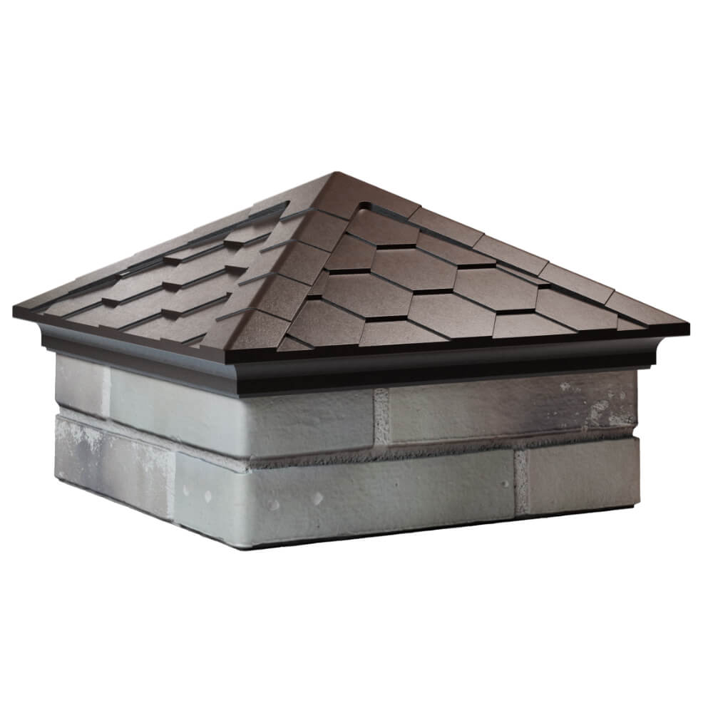 Колпак Zking Эверест Коричневый на столб 1.5х1.5 кирпича (390х390мм) в Астрахани фото